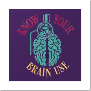 Grenade Brain knows your brain use Posters and Art